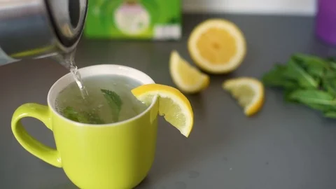 Cinemagraph: Making Lemon and Mint Tea Stock Footage 109163417