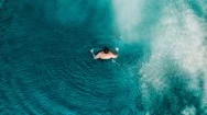 Cinemagraph Of Man Stand In Ocean Alone Swimming In Fear Stock Footage