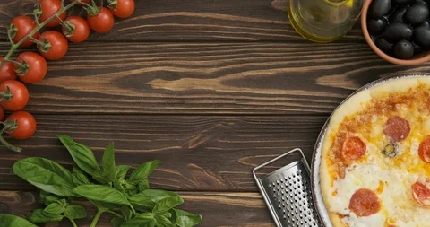 Cinemagraph - Pizza. Copy space. Motion Photo. Stock Footage 112638558
