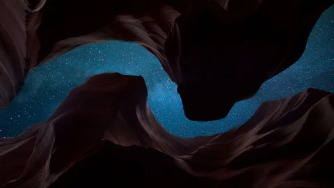Cinemagraph of river of stars through rocks in desert Stock Footage 106154183