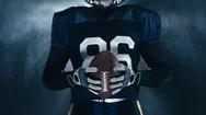 Cinemagraph - Seamless Loop. Extreme Cu American Football Player Holding A Ball Stock Footage