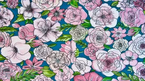 Cinemagraph seamless loop of springtime flowers painted  background Stock Footage 151610813