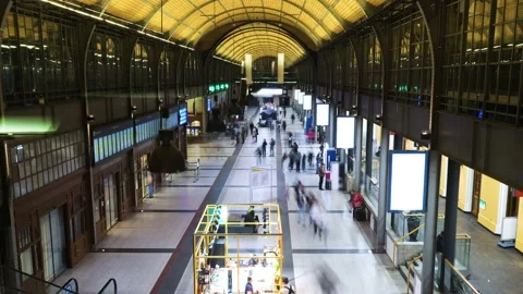 Cinemagraph seamless video loop, Timelapse of the exterior of the train station Stock Footage 236477766