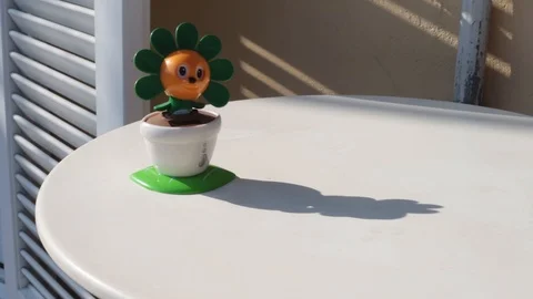 Cinemagraph of a shadow movement of a solar powered novelty item Stock Footage 129173148