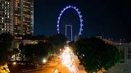 Cinemagraph Of Singapore Flyer At Night Stock Footage