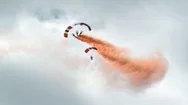 Cinemagraph Of Skydiving Parachute Show At Air Show In Sky Stock Footage