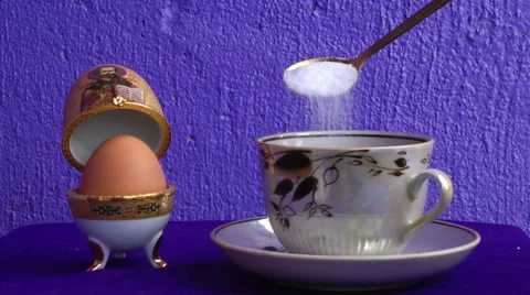 Cinemagraph, spoon with sugar Stock Footage 60235011