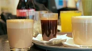 Cinemagraph Of Steaming Hot Coffee Glass On The Counter  Stock Footage