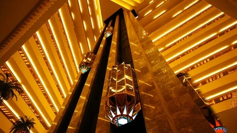 Cinemagraph of a timelapse of elevator going up and down while the others Stock Footage 107785110