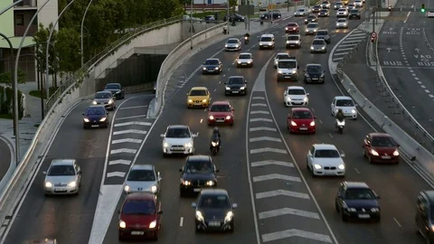 Cinemagraph of traffic scene at dusk. Stock Footage