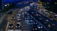 Cinemagraph Of Traffic Scene  At Night. Long Exposure.time Lapse Stock Footage