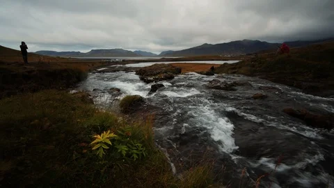 Cinemagraph view of a waterfall in West Iceland Stock Footage 118945733