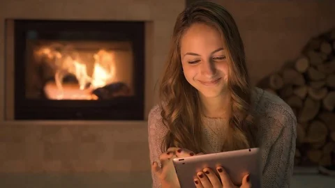 Cinemagraph - Young woman using tablet . Stock Footage 78048045