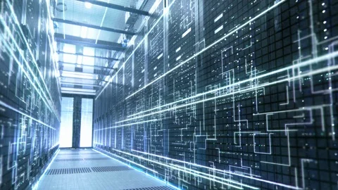 Cinemagraphic Concept of: Activation of Data Center. Animated Digitalization Stock Footage 97571678