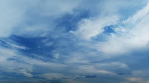 Cinemagraphs b-roll cirrus clouds. Early winter after rain the sky is always Stock Footage 264970840