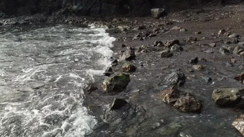 Cinematic 15-Second Waves Crashing on Rocky Cove Video stock 283271549