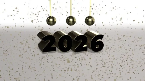 Cinematic 2026 Countdown with Light Reflections Stock Footage 319764401