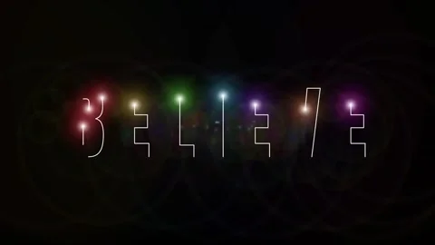 Cinematic 3D Animated Text Effect BELIEVE Video stock 345660332