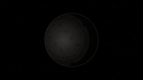 Cinematic 3D animation of a dark planet rotating in space Stock Footage 345285838