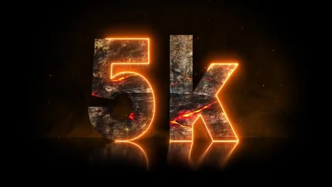 Cinematic 3D Lava Rock 5K Milestone Title Reveal Stock Footage 340853380