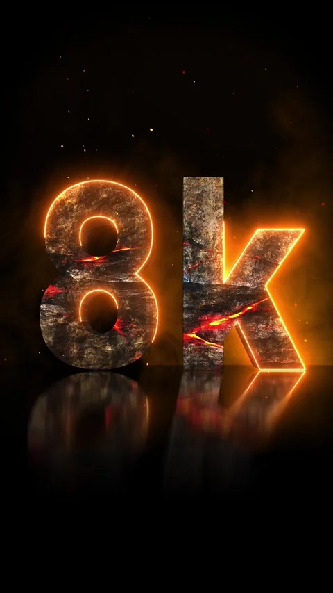 Cinematic 3D Lava Rock 8K Vertical Milestone Title Reveal Stock Footage 341435992