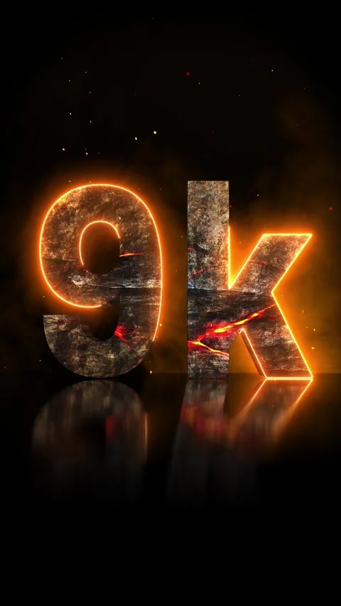 Cinematic 3D Lava Rock 9K Vertical Milestone Title Reveal Stock Footage 341436003