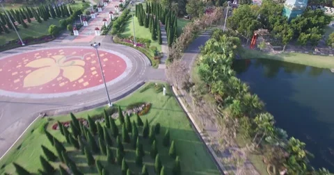 CINEMATIC 4K AERIAL LONG SEQUENCE - ROYAL RAJAPRUEK PARK AND PALACE Stock Footage 60437451