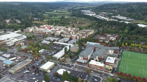Cinematic 4K aerial orbiting drone footage of Valley Industrial and Stock-Footage 162950737