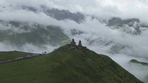 A Cinematic 4K Drone or Trinity Church Stock Footage 248635569