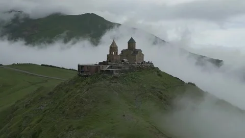 A Cinematic 4K Drone or Trinity Church Stock Footage 248635572