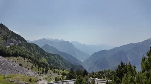 Cinematic 4K Pan of Mountain Range in Daylight  Scenic Natural Landscape Video stock 313048865