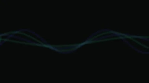 Cinematic abstract blue data stream waveform technology loop on black screen Stock Footage 343659650