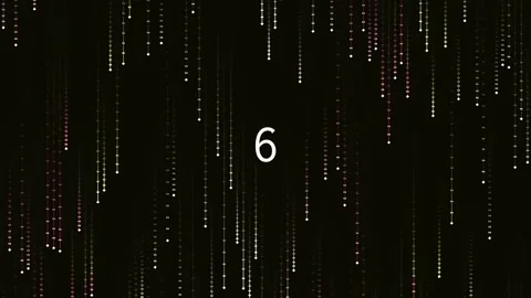 Cinematic abstract data flow: falling white lines digital matrix tech animati Stock Footage 342093985