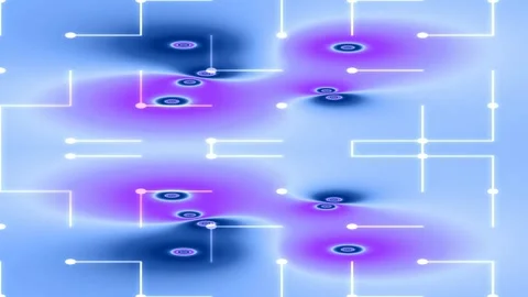 Cinematic Abstract Flow Background: Glowing Liquid Teal Wave with Digital C.. Stock Footage 336259103