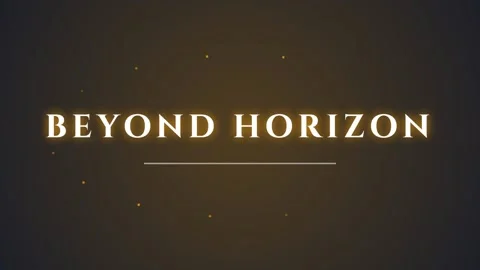 Cinematic abstract glowing title 'Beyond Horizon' for future tech presentat.. Stock Footage 336880179
