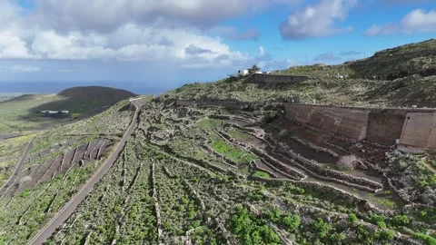 Cinematic aerial drone view through the cascades on the way Stock Footage 327653383