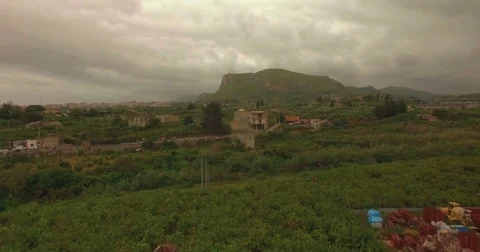 Cinematic Aerial shot moving forward near Palermo, Sicily Stock Footage 76890563