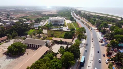 Cinematic aerial view of Banjul city wit... | Stock Video | Pond5