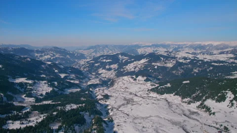 Cinematic Aerial View Of Goderdzi Mountains In Georgia Video stock 237290754