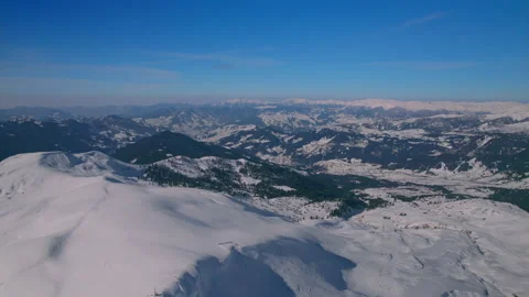 Cinematic Aerial View Of Goderdzi Mountains In Georgia Video stock 237295232