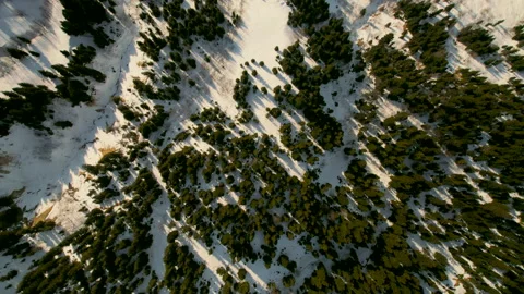 Cinematic aerial view of Goderdzi mountains during sunset Video stock 237434985