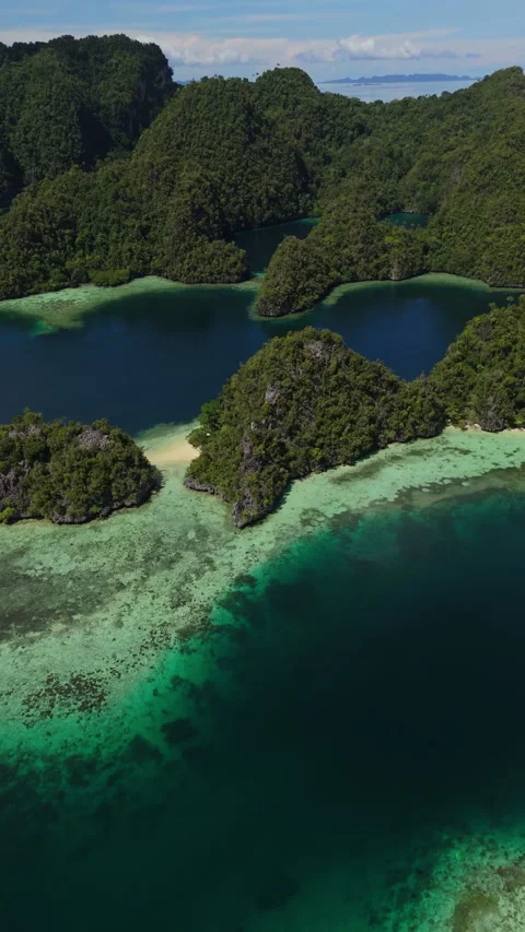 Cinematic Aerial View of Misool Coastline Raja Ampat Indonesia Stock-Footage 336859548
