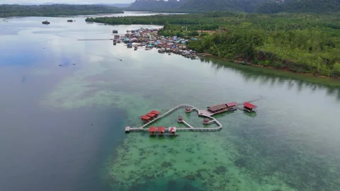 Cinematic Aerial View of Misool Coastline Raja Ampat Indonesia Stock-Footage 337477267