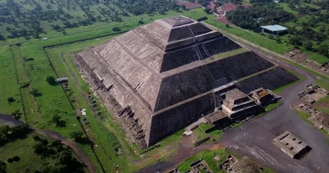 Cinematic Aerial View Of The Pyramids Of Mexico Teotihuacan Stock Footage