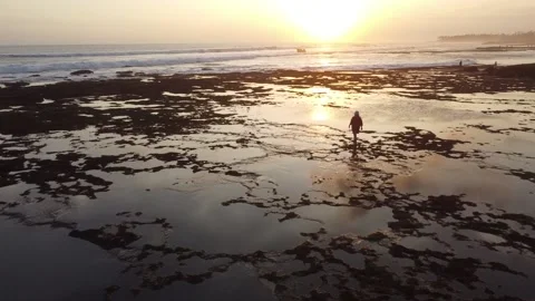 Cinematic aerial view sunset Stock Footage 207945110