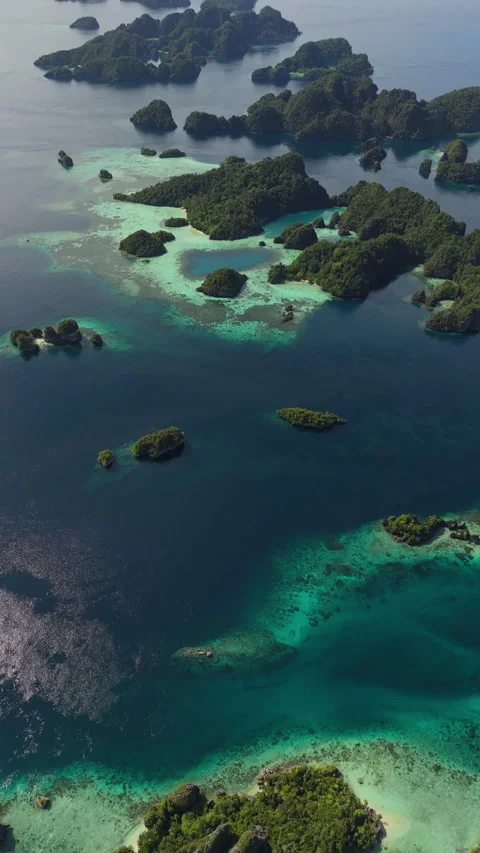 Cinematic Aerial View of Wild Misool Coastline Raja Ampat Stock-Footage 336502995