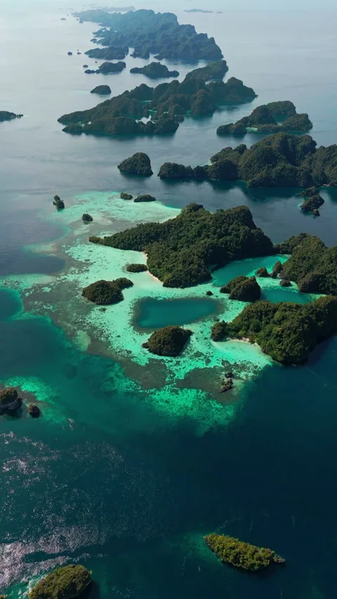 Cinematic Aerial View of Wild Misool Coastline Raja Ampat Stock-Footage 336578069