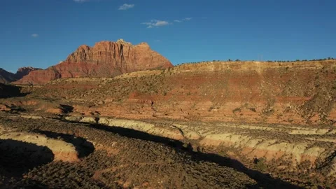 Cinematic Aerial View of Zion National Park Afternoon Stock Footage
