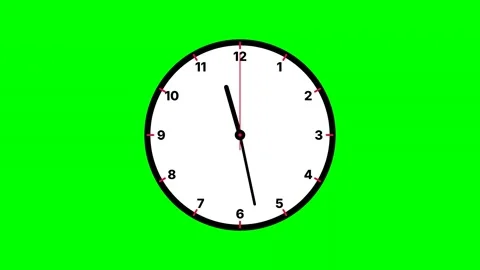 Cinematic analog wall clock time lapse on green screen Video stock 343493710