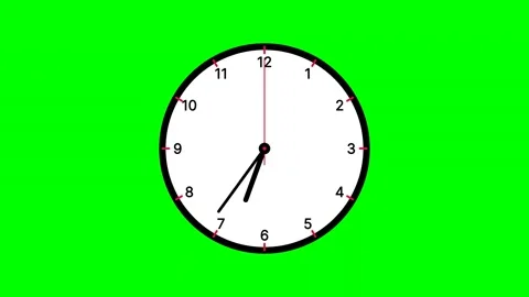 Cinematic analog wall clock time lapse on green screen Vídeo Stock 344371528